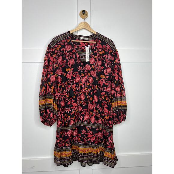 NWT Alice + Olivia Sedona Mandarin Tunic Dress Fall Into You Floral Dress - Picture 2 of 7